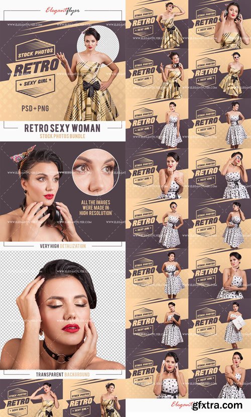 Stock Photos Bundle of Retro Sexy Woman V5 2018