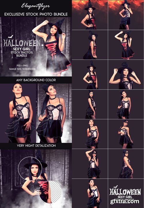 Halloween Sexy Girl Stock Photos Bundle V6 2018