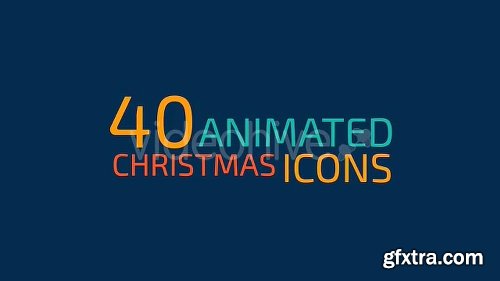 Videohive Flat Style Animated Christmas And New Year Icons 13483247