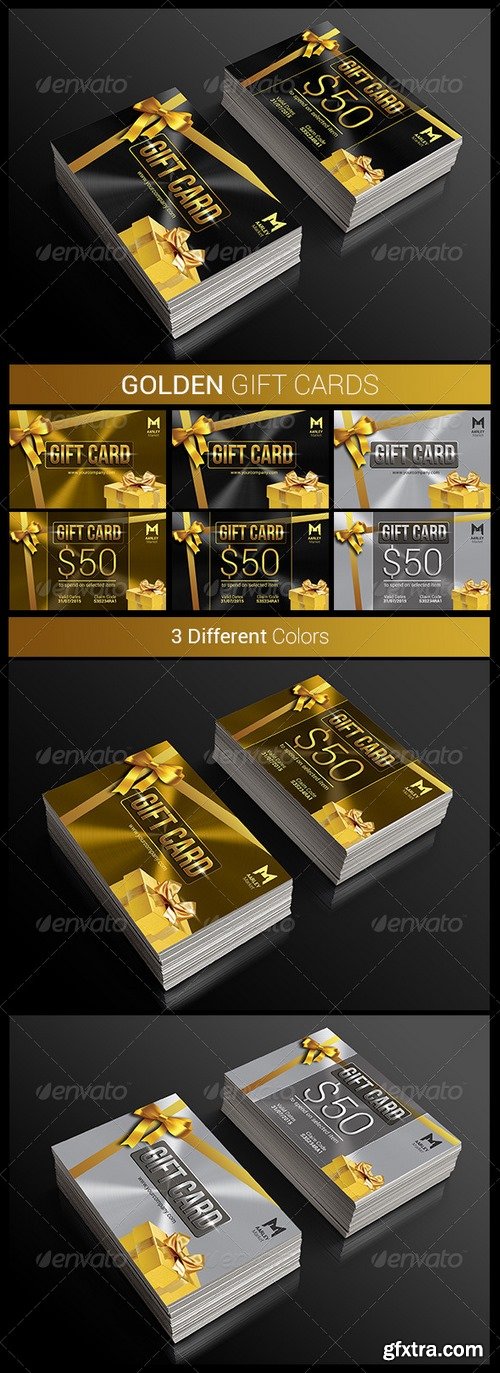 Graphicriver - Golden Gift Cards 8677620