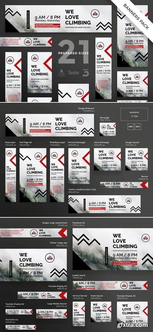 Mountain Tours Flyer,Poster, Social Media, Business Card, Banner Pack Template