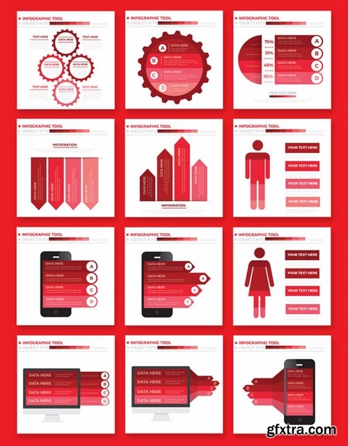 Red Infographics Elements Design