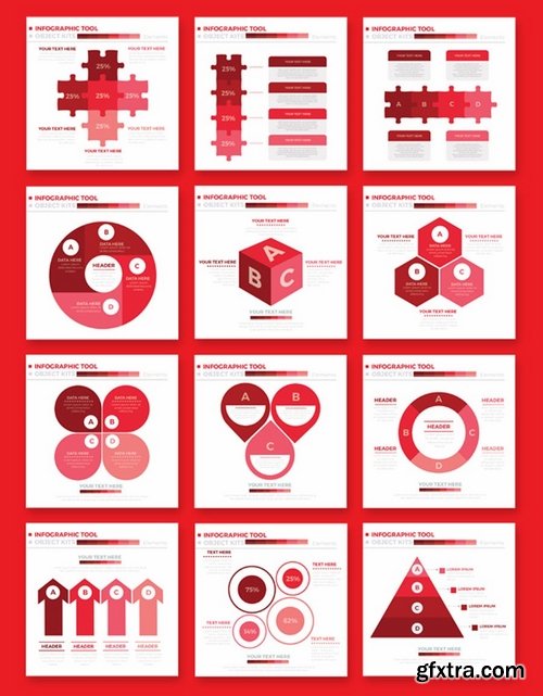 Red Infographics Elements Design