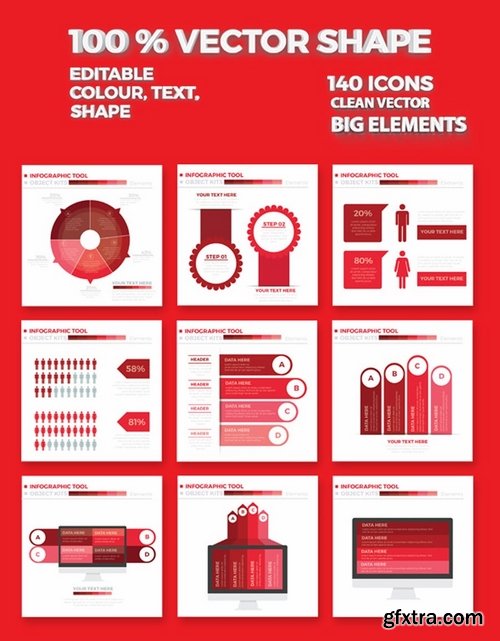 Red Infographics Elements Design