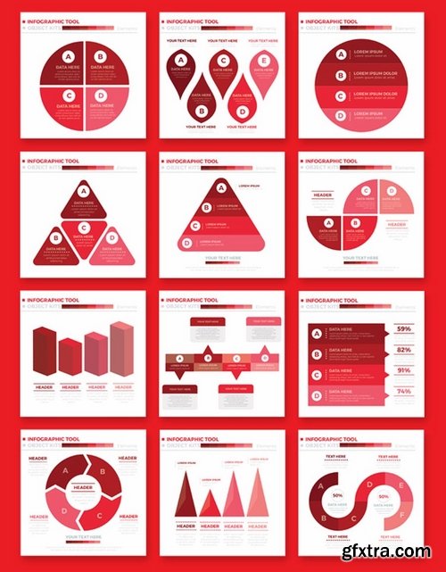 Red Infographics Elements Design