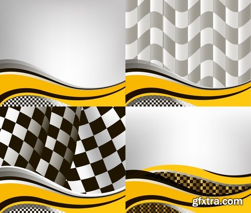 Frame border sign emblem wave the checkered flag 25 EPS