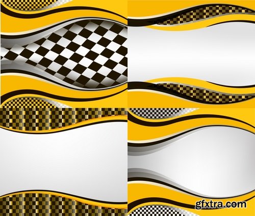 Frame border sign emblem wave the checkered flag 25 EPS