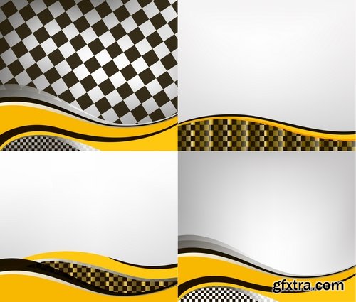 Frame border sign emblem wave the checkered flag 25 EPS