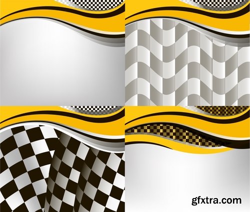 Frame border sign emblem wave the checkered flag 25 EPS