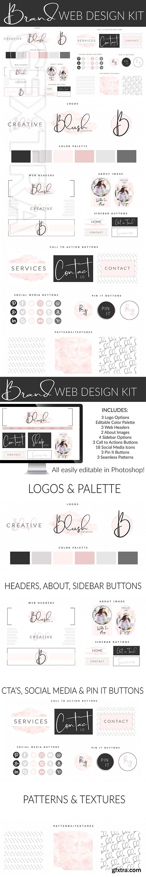 CreativeMarket - Web Branding Kit - Feminine Blush 2671904