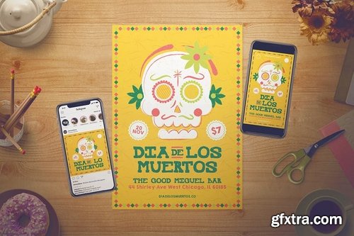 Dia De Los Muertos Flyer Set + Instagram Story