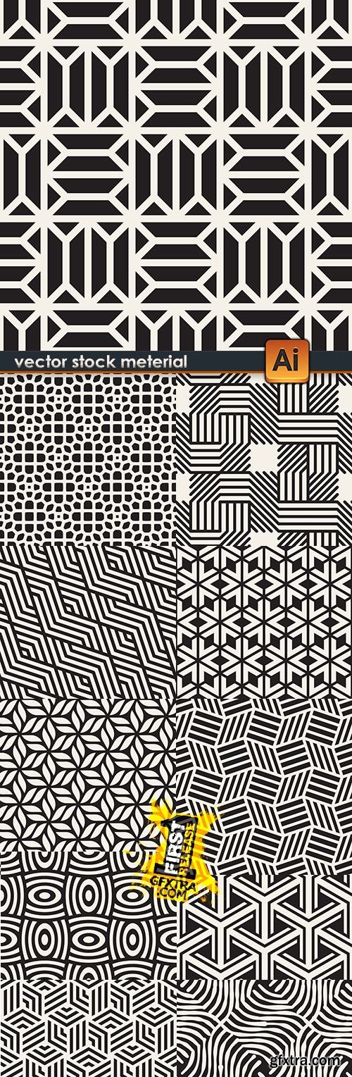 Modern geometric abstract pattern black design 18