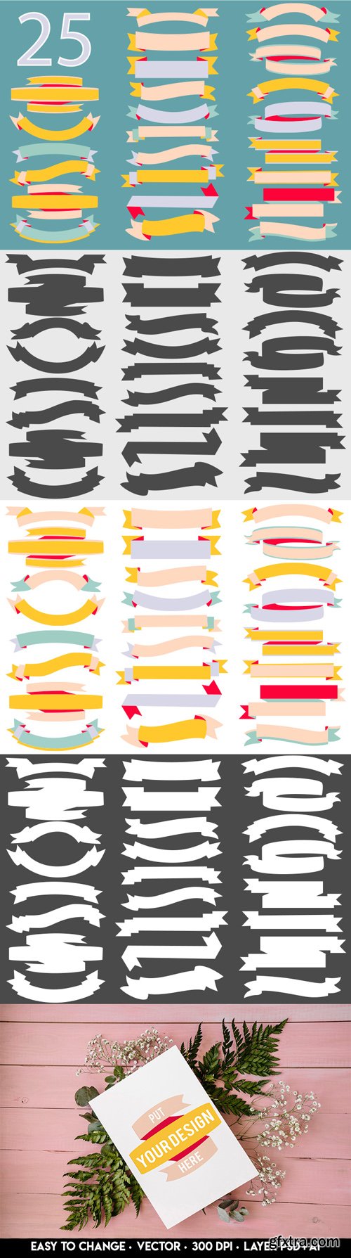 Ribbon & Banners Vector Collection [Ai/PSD]