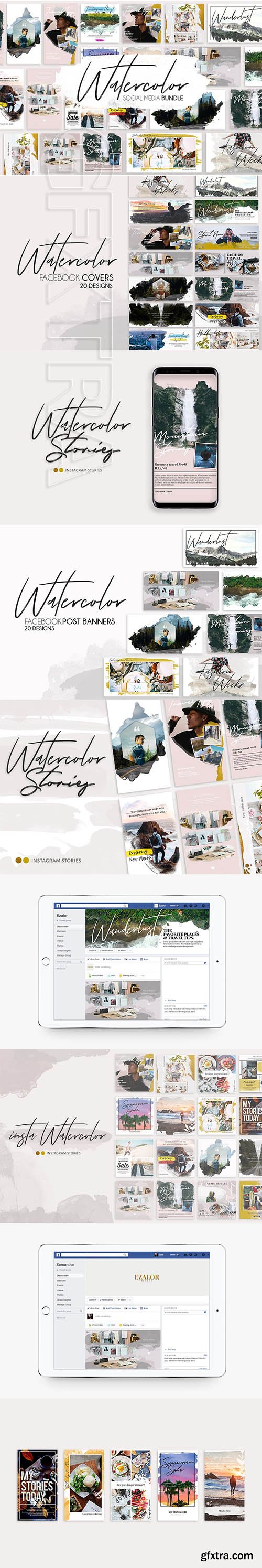 CreativeMarket - Watercolor Bundle 2940687