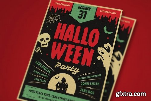 Retro Halloween Party Flyer 2