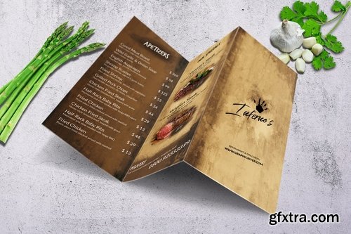 Infernos Vintage A4 Trifold Menu