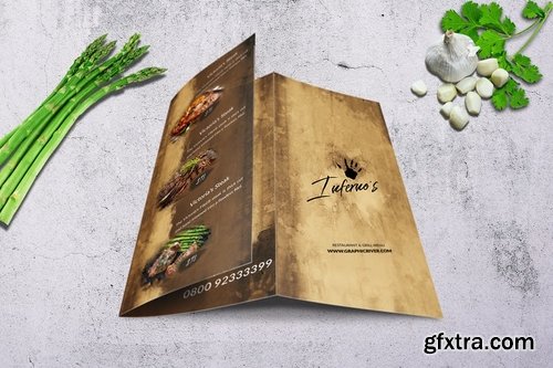 Infernos Vintage A4 Trifold Menu