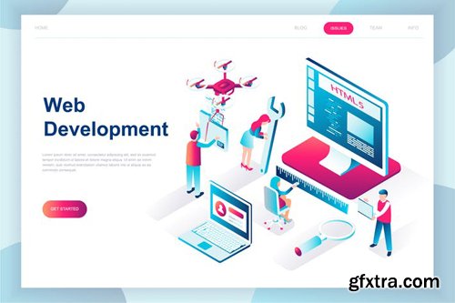 Web Development Isometric Landing Page