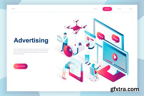 Advertising Isometric Landing Page