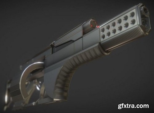 Futuristic Weapon Concept High-Poly 3d model