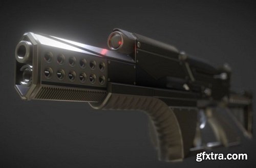 Futuristic Weapon Concept High-Poly 3d model