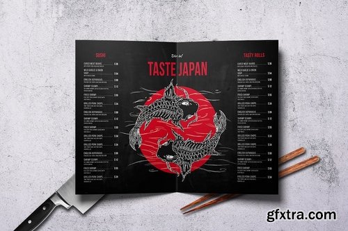 Japanese Bifold A4 & US Letter Menu Design