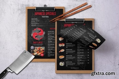 Japanese Single Page A4 & US Letter Food Menu