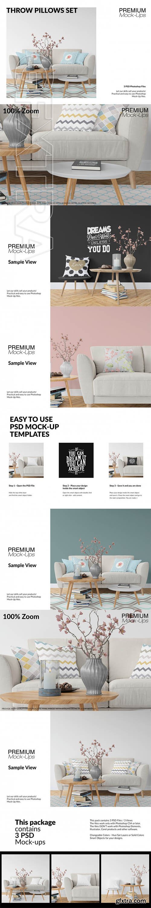 Throw Pillows Mockup Set