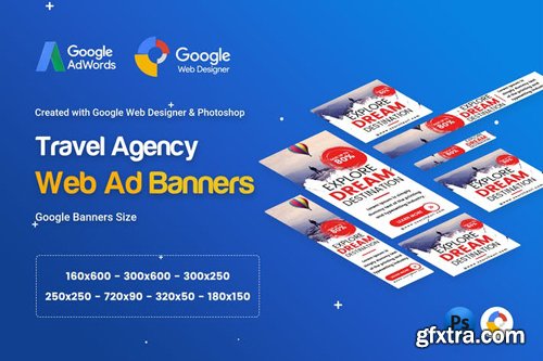 Travel Agency Banner Ad - GWD & PSD