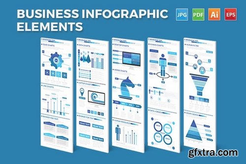 Blue Business Infographics Elements Design