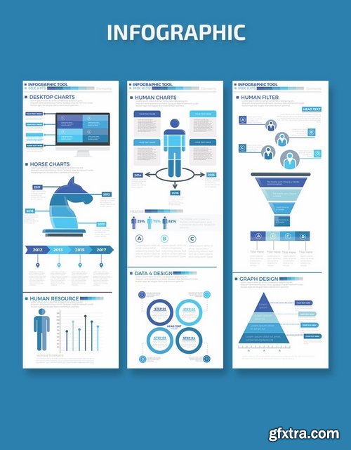 Blue Business Infographics Elements Design