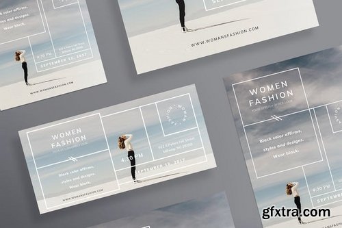 Women Fashion Salon Flyer and Poster Business Card Banner Pack Social Media Templates