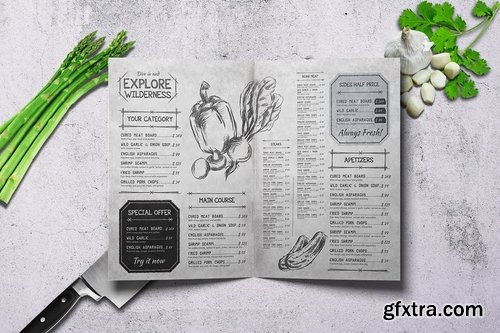 Sketch Bifold Menu - A4 and US Letter