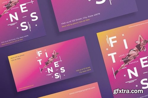 Fitness Gym Flyer and Poster, Business Card, Banner Pack, Social Media Templates