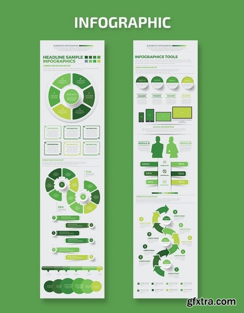 Green Simply Infographics Set