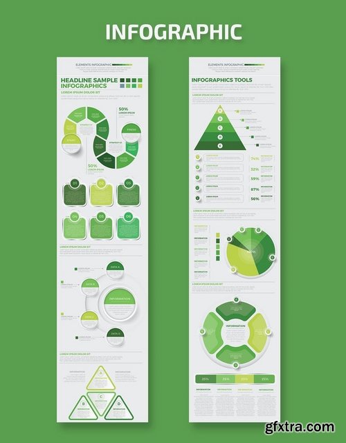 Green Simply Infographics Set