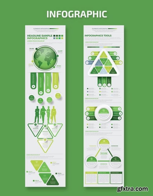 Green Simply Infographics Set