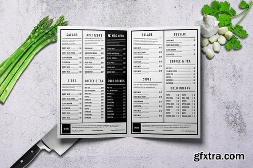 Clean & Fresh Bifold Food Menu A4 & US Letter