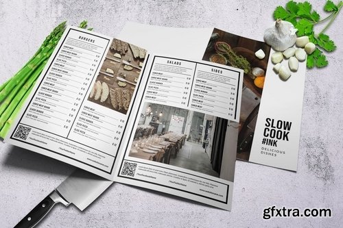 Clean & Fresh Bifold Food Menu A4 & US Letter