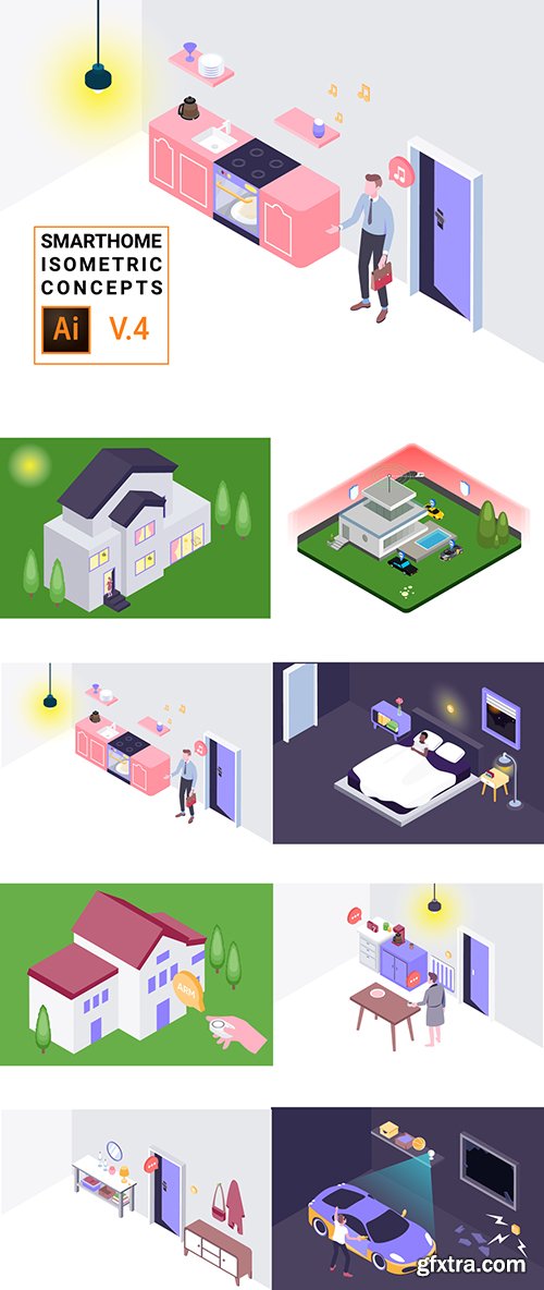 Smarthome Concept Isometric v.4