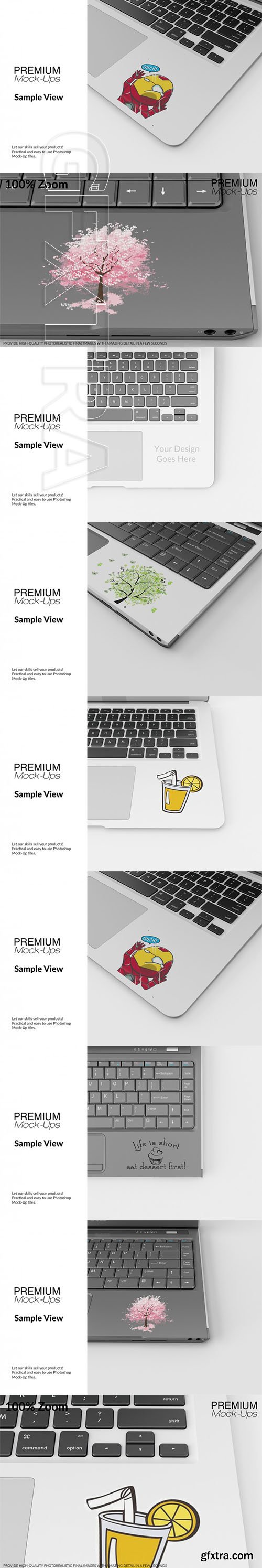 Laptop Sticker Mockup Set