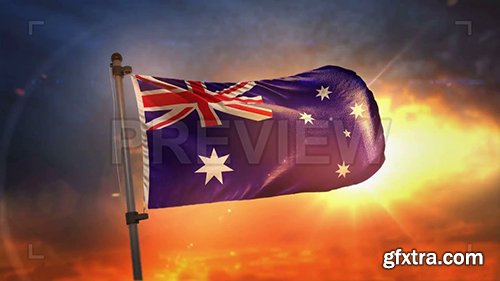 Australia Flag At Sunrise Loop 108611