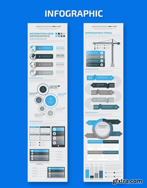 Mega Blue Infographics