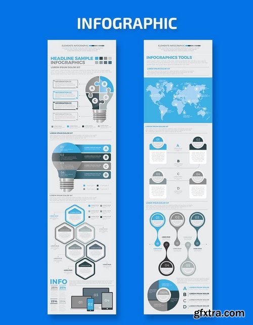 Mega Blue Infographics