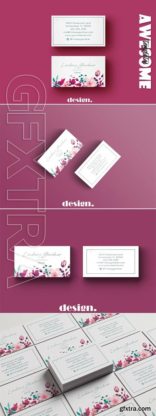 Floral Business Card Template