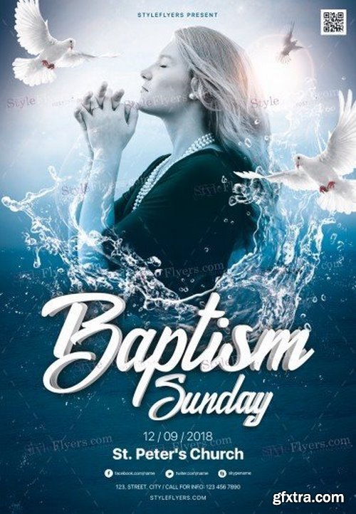 Baptism Sunday PSD Flyer Template