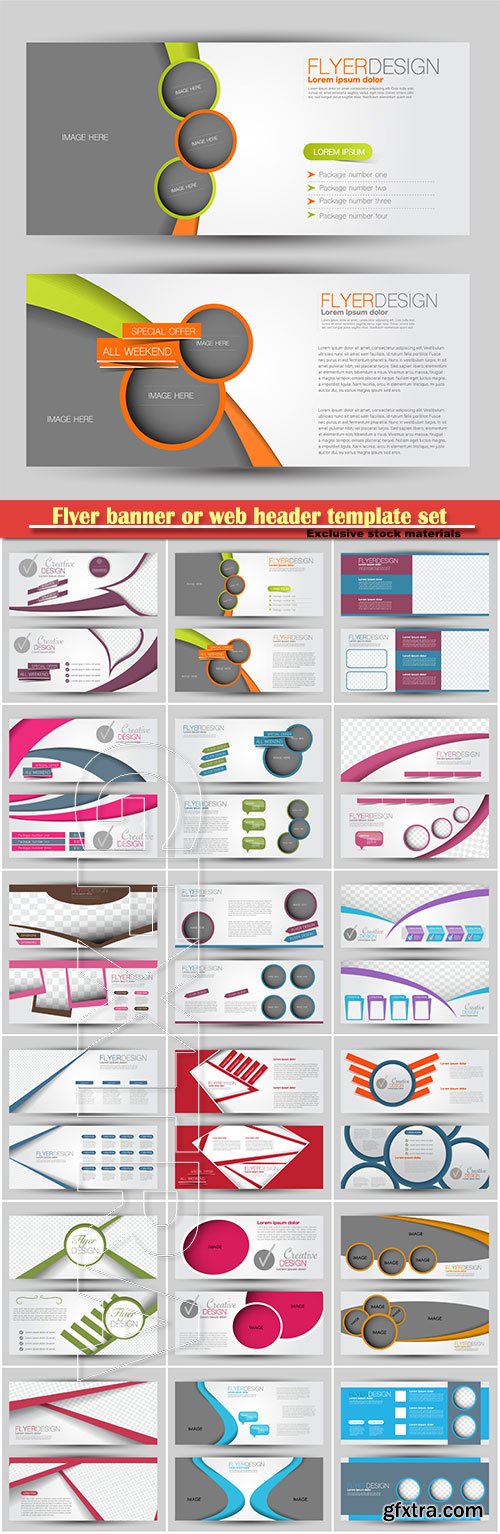 Flyer banner or web header template vector set # 3