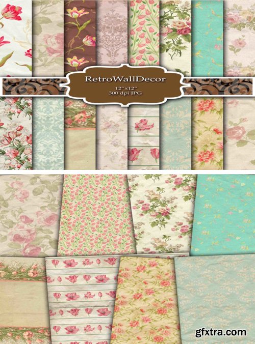 16 Floral Digital Papers