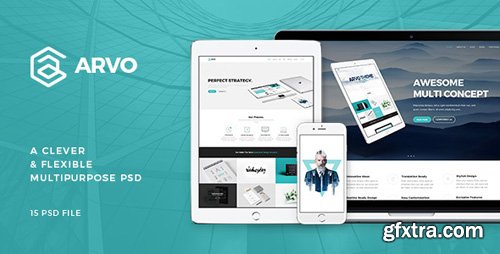 ThemeForest - Arvo v1.0 - A Clever & Flexible Multipurpose PSD - 15753722