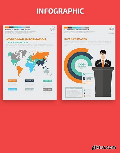 Business Infographics A4 Template Design